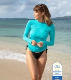 Bloq UV Women's 24/7 Long Sleeve UPF 50 Sun Shirt 26 Bloq UV Women's 24/7 Long Sleeve UPF 50 Sun Shirt -Swimwear Outlet 8651257741480 caribbeanblue 4a