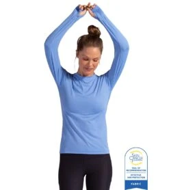 Bloq UV Women's 24/7 Long Sleeve UPF 50 Sun Shirt 37 Bloq UV Women's 24/7 Long Sleeve UPF 50 Sun Shirt -Swimwear Outlet 8651257741480 indigo 1a