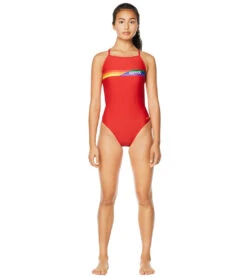 Speedo Pride Women's Graphic One Back One Piece Swimsuit -Swimwear Outlet 8651286511784 bittersweet 3a