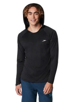 Speedo Men's Baybreeze Hooded Long Sleeve Swim Shirt 21 Speedo Men's Baybreeze Hooded Long Sleeve Swim Shirt -Swimwear Outlet 8651304304808 anthracite