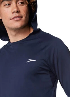 Speedo Men's Baybreeze Hooded Long Sleeve Swim Shirt 24 Speedo Men's Baybreeze Hooded Long Sleeve Swim Shirt -Swimwear Outlet 8651304304808 peacoat 3a