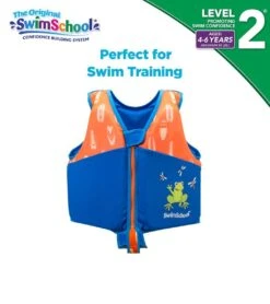 Aqua Leisure Kids' Printed Swim Vest With Safety Strap 29 Aqua Leisure Kids' Printed Swim Vest With Safety Strap -Swimwear Outlet 8651339366568 blueorange 8a