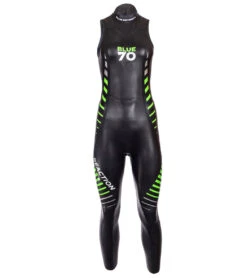Blueseventy Women's 2024 Reaction Sleeveless Tri Wetsuit -Swimwear Outlet 8651506253992 black