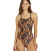 Dolfin Women's Reliance Vapor Print V-Back One Piece Swimsuit 2 Dolfin Women's Reliance Vapor Print V-Back One Piece Swimsuit -Swimwear Outlet 8651560976552 vapororange 1a