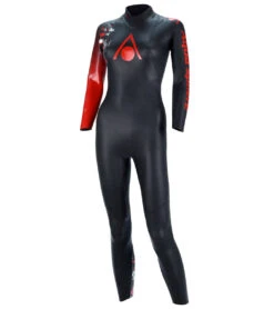 AquaSphere Women's Racer V3 Tri Wetsuit -Swimwear Outlet 8651615174824 blackred 4a