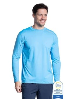 Bloq UV Men's Jet Long Sleeve UPF 50 Tee -Swimwear Outlet 8651637948584 oceanblue 1a