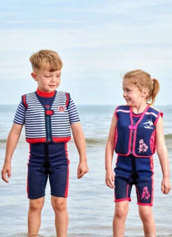 Konfidence Print Learn To Swim Buoyancy Jacket Swim Vest (Toddler, Little Kid) -Swimwear Outlet 8651811913896 bluehamptonsstripe 2a