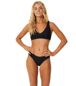 Rip Curl Women's Premium Surf Full Bikini Bottom -Swimwear Outlet 8651816206504 black 4a
