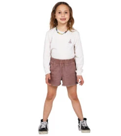 Volcom Girls' Strutin Stone Shorts (Big Kid) 23 Volcom Girls' Strutin Stone Shorts (Big Kid) -Swimwear Outlet 8651827085480 raisin 4a