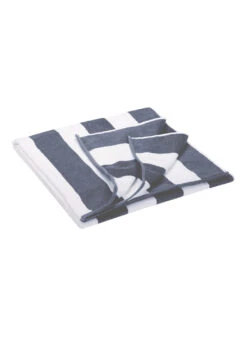 Dohler Marine Stripes Loop Terry Pool Towel 40" X 72" -Swimwear Outlet 8652015173800 grey 3a