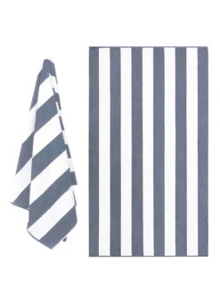 Dohler Marine Stripes Loop Terry Pool Towel 40" X 72" -Swimwear Outlet 8652015173800 grey 5a