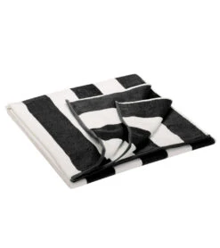 Dohler Marine Stripes Loop Terry Pool Towel 40" X 72" -Swimwear Outlet 8652015173800 marinestripesblack 3a