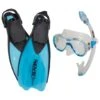 Seac USA Giglio Silicone Mask, Fast Tech Dry Snorkel, And Sprint Fin Set -Swimwear Outlet 8652020482216 blue 1a