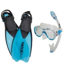 Seac USA Giglio Silicone Mask, Fast Tech Dry Snorkel, And Sprint Fin Set