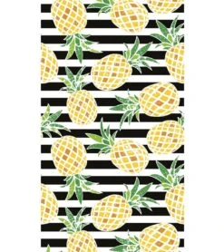 Dohler Printed Velour Beach Towel 40" X 72" -Swimwear Outlet 8652121014440 pineappleandstripes