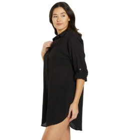 Jantzen Women's Marie High-Low Cover Up Shirt 38 Jantzen Women's Marie High-Low Cover Up Shirt -Swimwear Outlet 8652159975592 black 4a