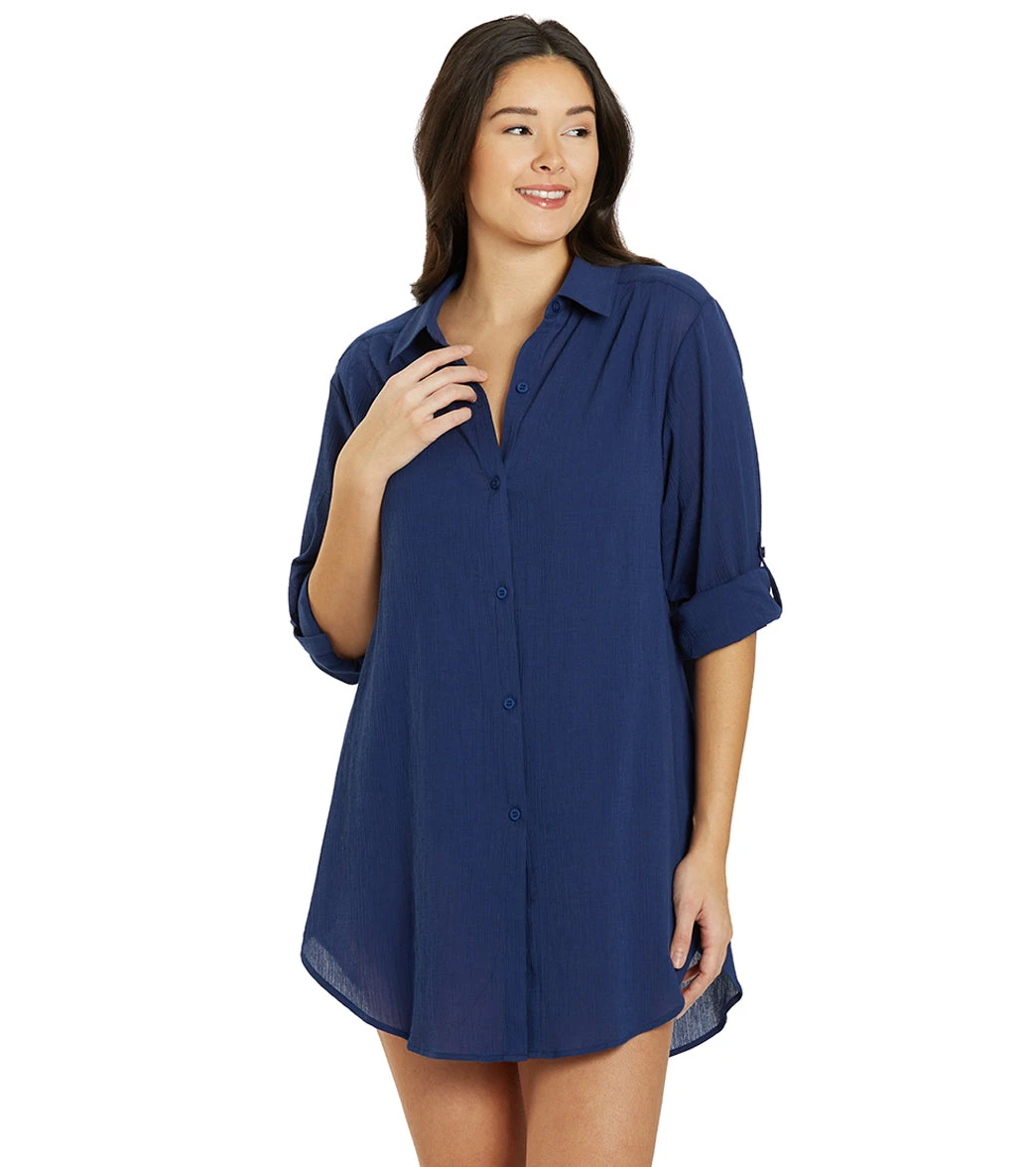 Jantzen Women's Marie High-Low Cover Up Shirt 10 Jantzen Women's Marie High-Low Cover Up Shirt - Image 8