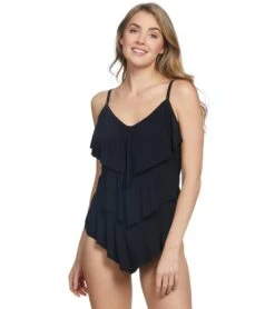 Magicsuit By Miraclesuit Solid Rita Tankini Top (DD Cup) -Swimwear Outlet 8652198805672 black 1a