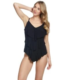 Magicsuit By Miraclesuit Solid Rita Tankini Top (DD Cup) -Swimwear Outlet 8652198805672 black 4a