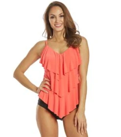 Magicsuit By Miraclesuit Solid Rita Tankini Top (DD Cup) -Swimwear Outlet 8652198805672 sunset