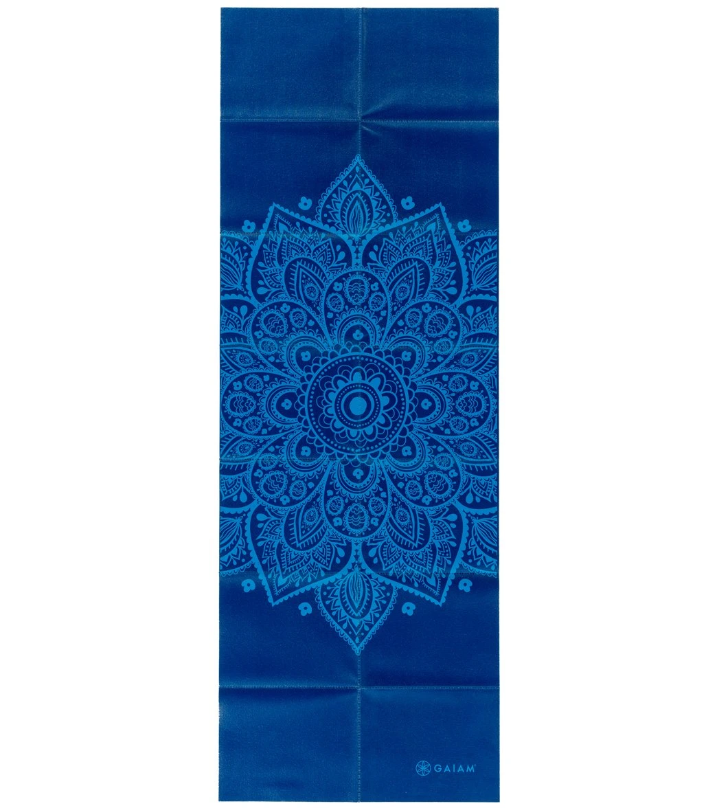 Gaiam Foldable Blue Sundial Printed Yoga Mat 68" 2mm 5 Gaiam Foldable Blue Sundial Printed Yoga Mat 68" 2mm - Image 3