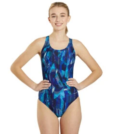 Sporti Catalyst Wide Strap One Piece Swimsuit (22-44) -Swimwear Outlet 8653506674856 blue 7a