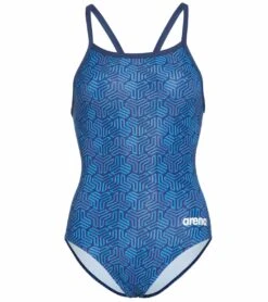 Arena Women's Kikko MaxLife Light Drop Back One Piece Swimsuit -Swimwear Outlet 8655728214184 navymultinavy 6a