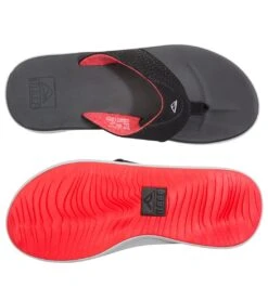 Reef Men's Rover Flip Flop -Swimwear Outlet 8655745876136 greyblackred 4a