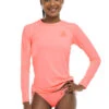 Body Glove Women's Smoothies Sleek Long Sleeve Rash Guard 2 Body Glove Women's Smoothies Sleek Long Sleeve Rash Guard -Swimwear Outlet 8660471087272 coral