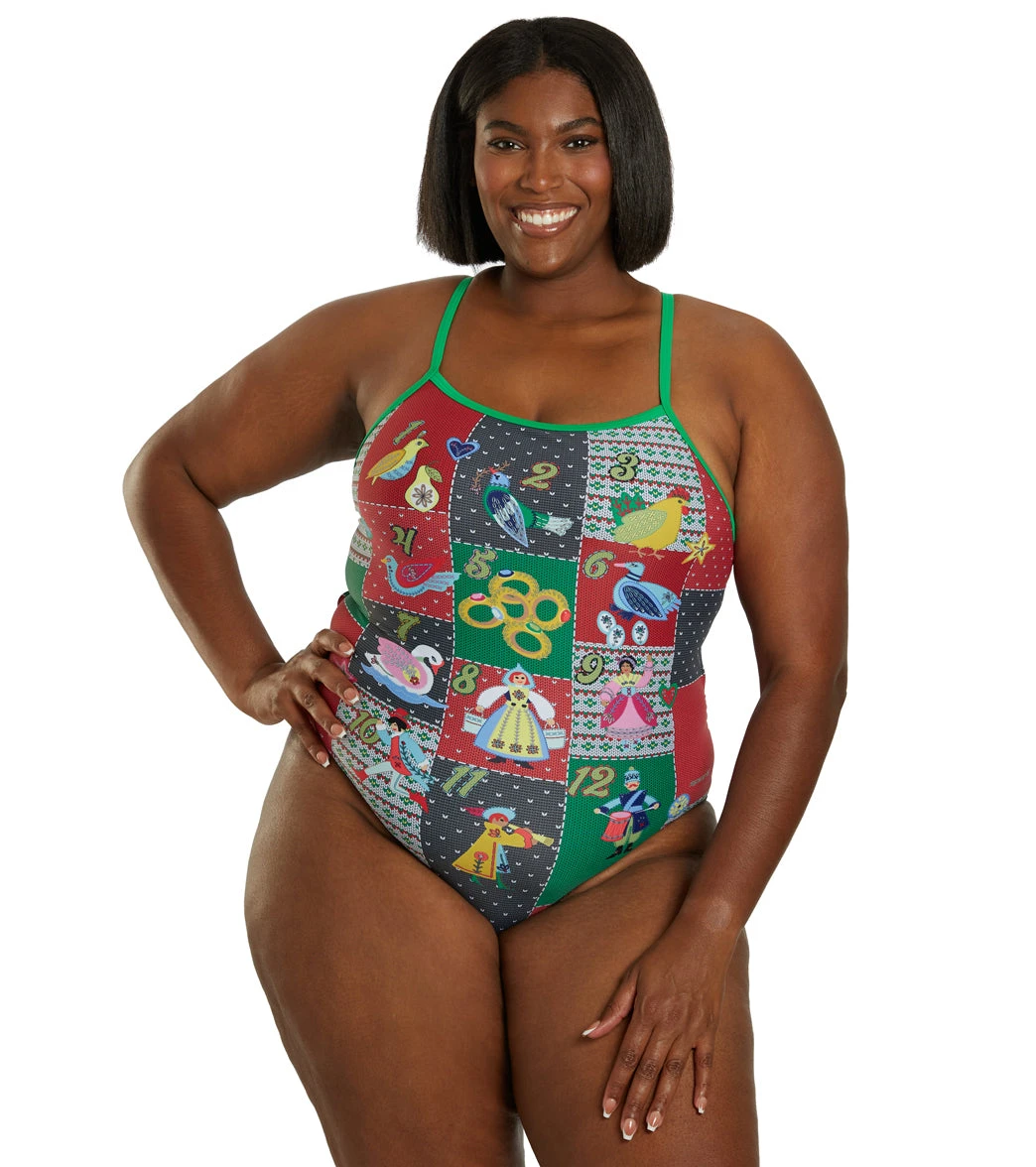 Sporti Granny Sweater 12 Days Of Christmas Thin Strap One Piece Swimsuit (22-44) 14 Sporti Granny Sweater 12 Days Of Christmas Thin Strap One Piece Swimsuit (22-44) - Image 12