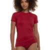 Body Glove Women's In Motion Short Sleeve Rash Guard -Swimwear Outlet 8665122078888 cranberry
