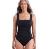 Shape Solver By Penbrooke Women's Divine Solids Square Neck Princess Seam One Piece Swimsuit 2 Shape Solver By Penbrooke Women's Divine Solids Square Neck Princess Seam One Piece Swimsuit -Swimwear Outlet 8665869025448 black 1a