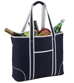 Picnic At Ascot Bold Large Insulated Cooler Tote -Swimwear Outlet 8666503217320 navywhite 1a