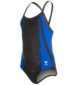 TYR Viper Youth Diamondfit One Piece Swimsuit -Swimwear Outlet 8666525892776 blue 1a