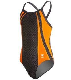 TYR Viper Youth Diamondfit One Piece Swimsuit -Swimwear Outlet 8666525892776 fluorescentorange