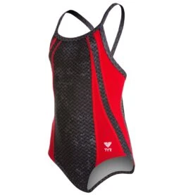 TYR Viper Youth Diamondfit One Piece Swimsuit -Swimwear Outlet 8666525892776 red 1a