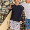 Snapper Rock Boys' Navy Sustainable Long Sleeve Rash Guard (Toddler, Little Kid, Big Kid) -Swimwear Outlet 8667058864296 navy