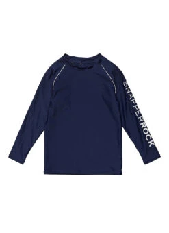 Snapper Rock Boys' Navy Sustainable Long Sleeve Rash Guard (Toddler, Little Kid, Big Kid) -Swimwear Outlet 8667058864296 navy 2a