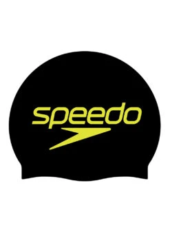 Speedo Printed Silicone Swim Cap -Swimwear Outlet 8667190657192 blackstackedlogo