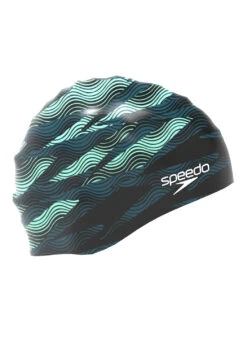 Speedo Printed Silicone Swim Cap -Swimwear Outlet 8667190657192 darktealsemitide 2a