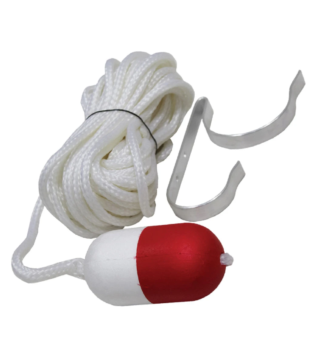 KEMP USA 30' Throw Rope With Float & Ring Buoy Holder 3 KEMP USA 30' Throw Rope With Float & Ring Buoy Holder