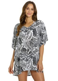 Jantzen Women's Forest Blast Celia Tunic Cover Up 11 Jantzen Women's Forest Blast Celia Tunic Cover Up -Swimwear Outlet 8671113937064 white 1a