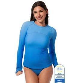 Jantzen X BloqUV Women's Infinity UPF 50+ Drawstring Top -Swimwear Outlet 8671124390056 pantheonblue