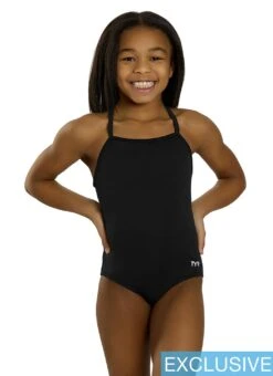 TYR Girls' Solid Durafast Elite Addy Diamondfit One Piece Swimsuit (Little Kid, Big Kid) 23 TYR Girls' Solid Durafast Elite Addy Diamondfit One Piece Swimsuit (Little Kid, Big Kid) -Swimwear Outlet 8671242027176 black 1a