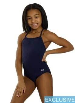 TYR Girls' Solid Durafast Elite Addy Diamondfit One Piece Swimsuit (Little Kid, Big Kid) 20 TYR Girls' Solid Durafast Elite Addy Diamondfit One Piece Swimsuit (Little Kid, Big Kid) -Swimwear Outlet 8671242027176 navy 4a