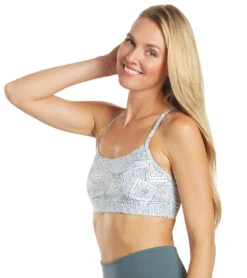 Everyday Yoga Delight Tribe Racer Back Sports Bra -Swimwear Outlet 8674853683368 whitetribal 5a