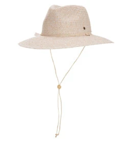 Wallaroo Women's Sanibel Wide Brim Straw Hat -Swimwear Outlet 8678228689064 whitebeige 1a