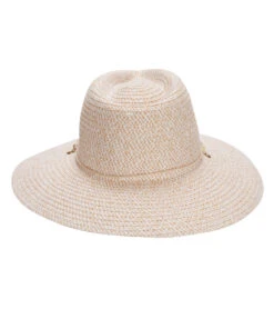 Wallaroo Women's Sanibel Wide Brim Straw Hat -Swimwear Outlet 8678228689064 whitebeige 3a