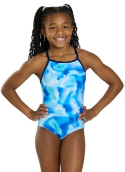 TYR Girls' Print Addy Diamondfit Durafast Elite One Piece Swimsuit (Little Kid, Big Kid) 11 TYR Girls' Print Addy Diamondfit Durafast Elite One Piece Swimsuit (Little Kid, Big Kid) -Swimwear Outlet 8680575893672 blueice 1a