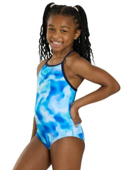 TYR Girls' Print Addy Diamondfit Durafast Elite One Piece Swimsuit (Little Kid, Big Kid) 14 TYR Girls' Print Addy Diamondfit Durafast Elite One Piece Swimsuit (Little Kid, Big Kid) -Swimwear Outlet 8680575893672 blueice 4a